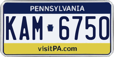 PA license plate KAM6750
