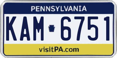 PA license plate KAM6751