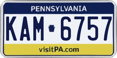 PA license plate KAM6757