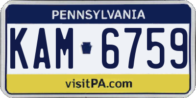 PA license plate KAM6759