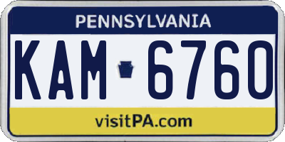 PA license plate KAM6760