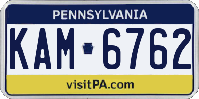 PA license plate KAM6762