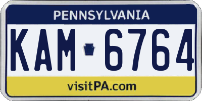 PA license plate KAM6764