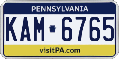 PA license plate KAM6765