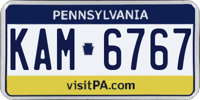 PA license plate KAM6767