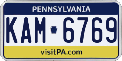PA license plate KAM6769