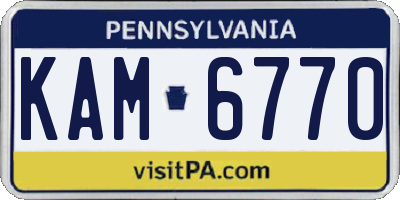 PA license plate KAM6770