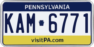 PA license plate KAM6771