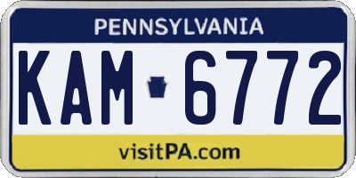 PA license plate KAM6772