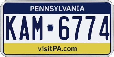 PA license plate KAM6774