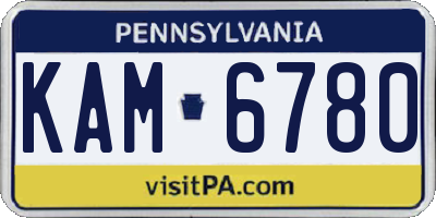 PA license plate KAM6780