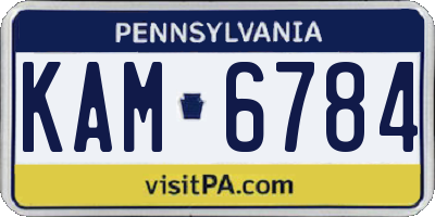 PA license plate KAM6784
