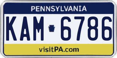 PA license plate KAM6786