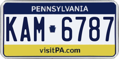 PA license plate KAM6787
