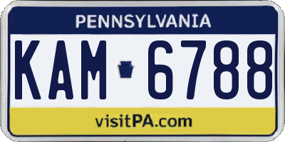 PA license plate KAM6788
