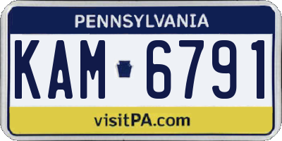 PA license plate KAM6791