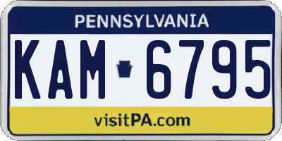 PA license plate KAM6795