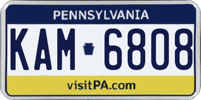 PA license plate KAM6808