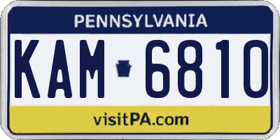 PA license plate KAM6810