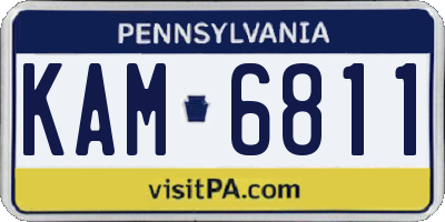 PA license plate KAM6811