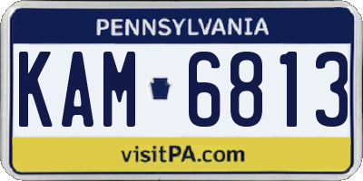 PA license plate KAM6813