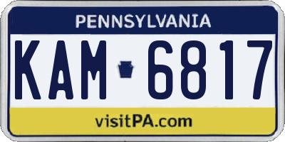 PA license plate KAM6817