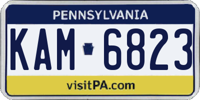 PA license plate KAM6823