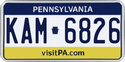 PA license plate KAM6826