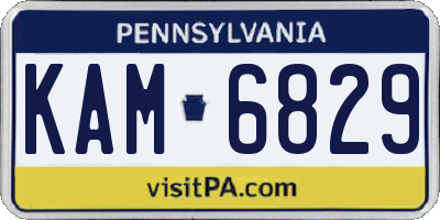 PA license plate KAM6829