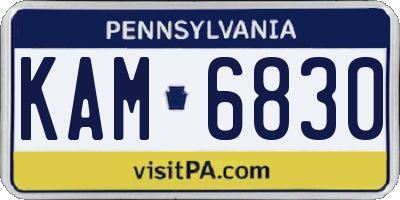 PA license plate KAM6830