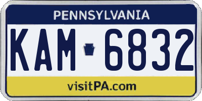 PA license plate KAM6832