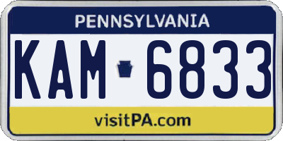 PA license plate KAM6833