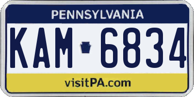 PA license plate KAM6834