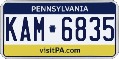 PA license plate KAM6835