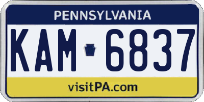 PA license plate KAM6837