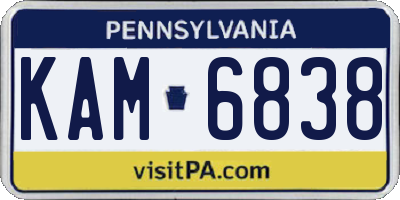 PA license plate KAM6838