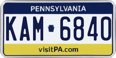 PA license plate KAM6840