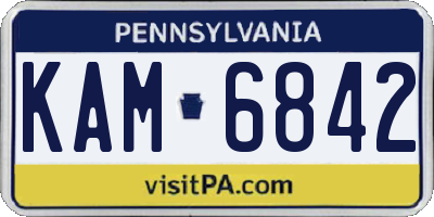PA license plate KAM6842