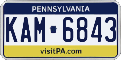 PA license plate KAM6843