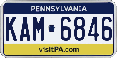 PA license plate KAM6846