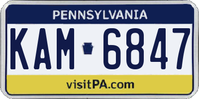 PA license plate KAM6847