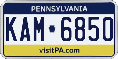 PA license plate KAM6850