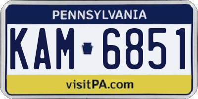 PA license plate KAM6851