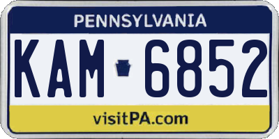 PA license plate KAM6852