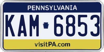 PA license plate KAM6853