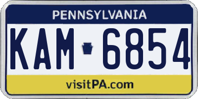 PA license plate KAM6854