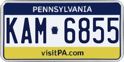 PA license plate KAM6855