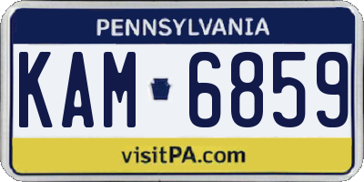 PA license plate KAM6859