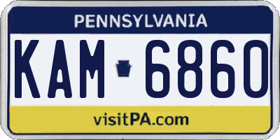 PA license plate KAM6860