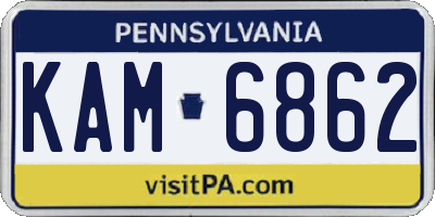 PA license plate KAM6862